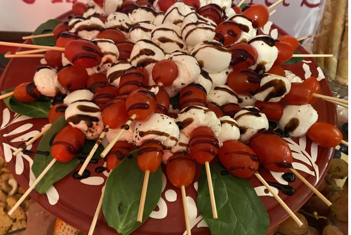 Caprese skewers with balsamic drizzle